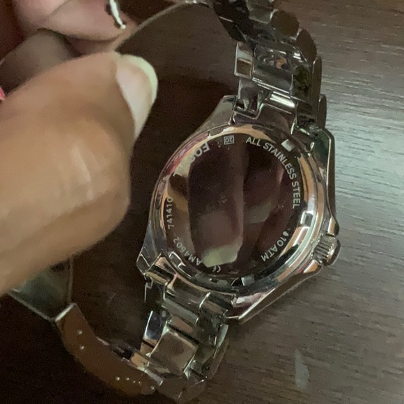 Silver Women’s Fossil Watch with Bling Tiffany Blue and Green Watch Face - Picture 5 of 8